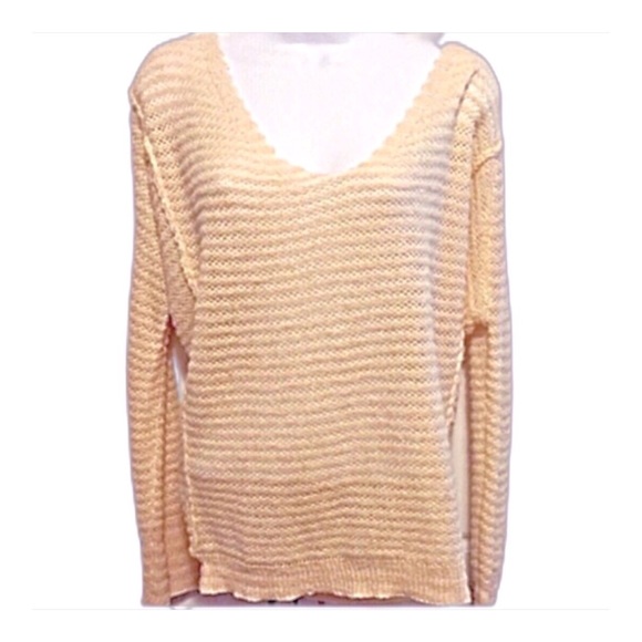 Free People Sweaters - Free People Peach & White Sweater